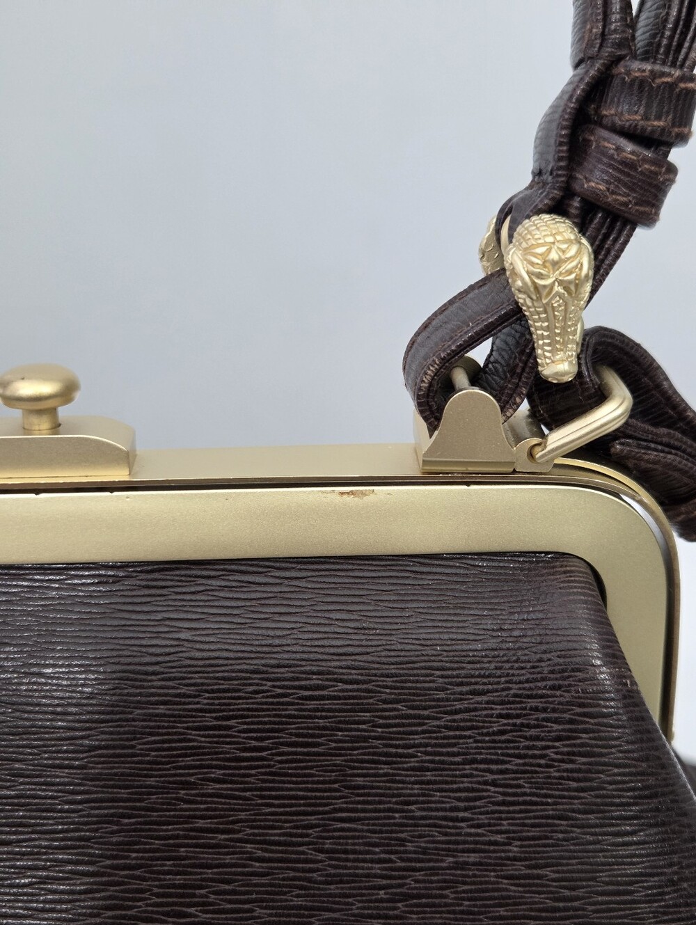 BARRY KIESELSTEIN CORD BROWN LEATHER TROPHY SATCHEL BAG ALLIGATOR FEET - Picture 10 of 16